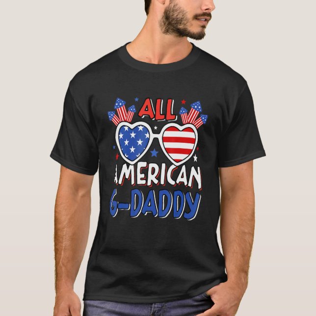 Camiseta Mens All American G Pai 4 De Julho American Fla (Frente)