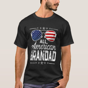 Camiseta Mens All American Grandad 4 De Julho Patriótico Fa