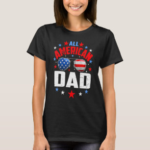 Camiseta Mens All American Pai 4 de julho Dia de os pais