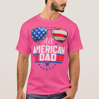 Camiseta Mens All American Pai 4 De Julho Primeiro Pai Aniv
