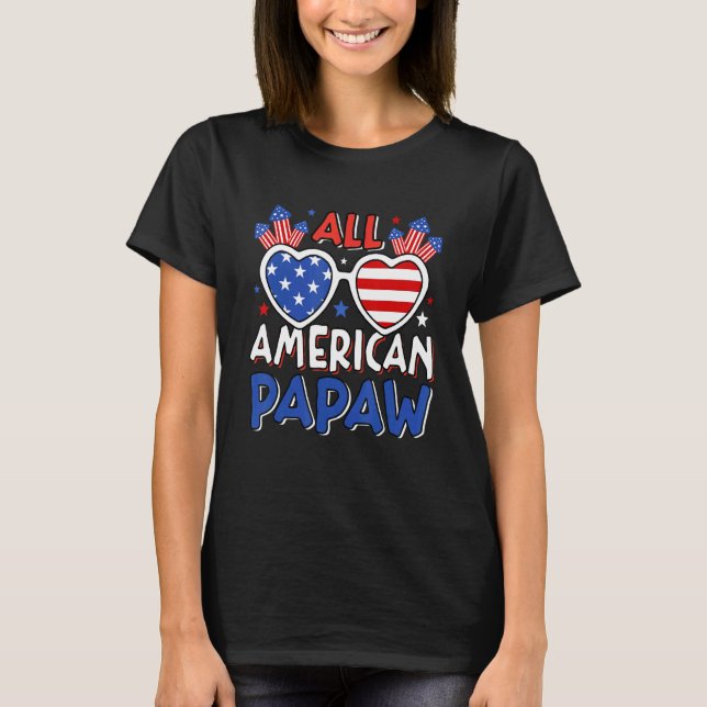 Camiseta Mens All American Papaw 4º De Julho Bandeira Ameri (Frente)