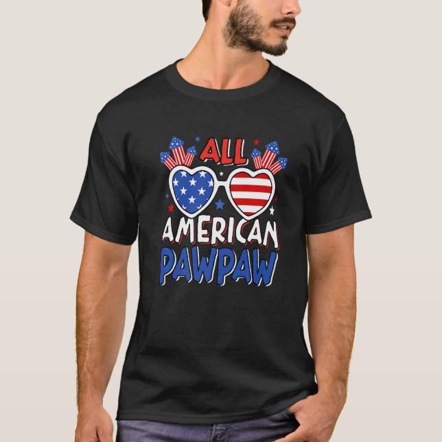 Camiseta Mens All American Pawpaw 4º De Julho Bandeira Amer (Frente)