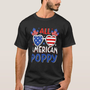 Camiseta Mens All American Poppy 4 De Julho Bandeira Americ