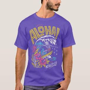 Camiseta Mens Aloha Hawaii Skeleton Surf Beach Summer Lover