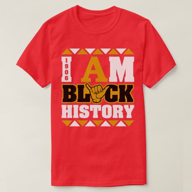 Camiseta Mens Alpha African Fraternity 1906 I Am Black Hist (Frente do Design)