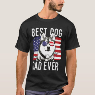 Camiseta Mens American Flag Best Dog Pai Alguma Vez Siberia