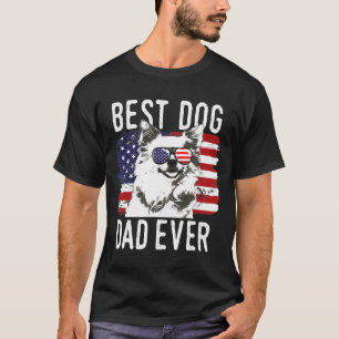 Camiseta Mens American Flag Best Dog Pai Ever Chihuahua Usa
