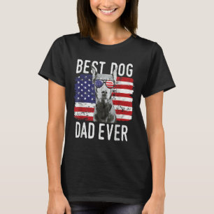 Camiseta Mens American Flag Best Dog Pai Ever Doberman Pins