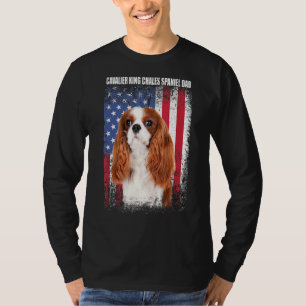 Camiseta Mens American Flag Cavalier King Chales Spaniel Da