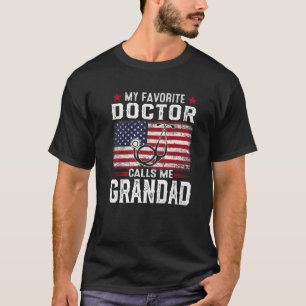 Camiseta Mens American Flag Meu Médico Favorito Me Chama Gr