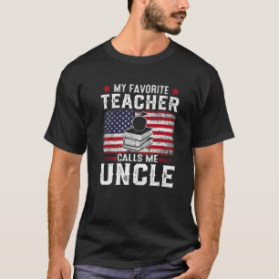 Camiseta Mens American Flag Meu Professor Favorito Me Chama