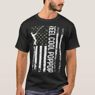 Camiseta Mens American Flag Reel Legal Poppop para Pai Husb