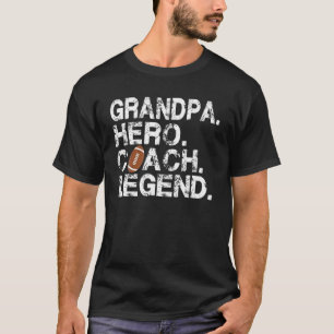 Camiseta Mens American Football Grandpa Hero Coach Legenda 