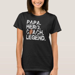 Camiseta Mens American Football Papa Pai Hero Coach Legenda