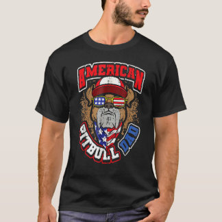 Camiseta Mens American Pitbull Pai 4 De Julho