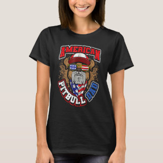 Camiseta Mens American Pitbull Pai 4 De Julho