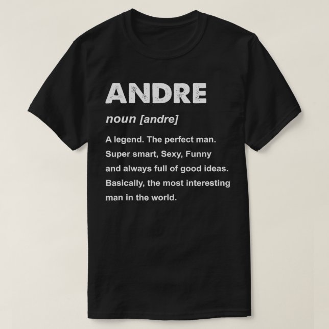 Camiseta Mens Andre Name (Frente do Design)