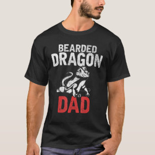 Camiseta Mens Animal Pet Pai Lizard Reptile Bearard Dragon