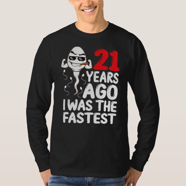 Camiseta Mens aniversário de 21 anos Gag Vestido 21 Anos At (Frente)