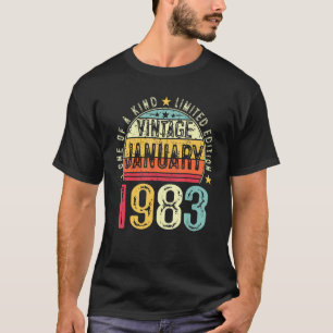 Camiseta Mens aniversário de 40 anos Vintage Janeiro de 198