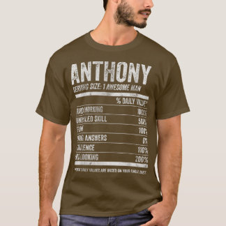Camiseta Mens Anthony Nutrition Nome Personalizado Funny Na