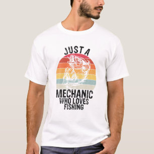 Camiseta Mens Apenas Um Mecânico Que Adora Pescar - Parafus