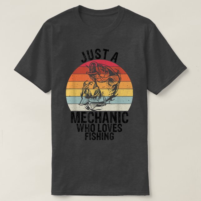 Camiseta Mens Apenas Um Mecânico Que Adora PescarCarro (Frente do Design)