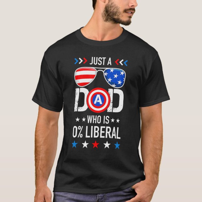 Camiseta Mens Apenas Um Pai Que É Um Patriota Liberal Ameri (Frente)