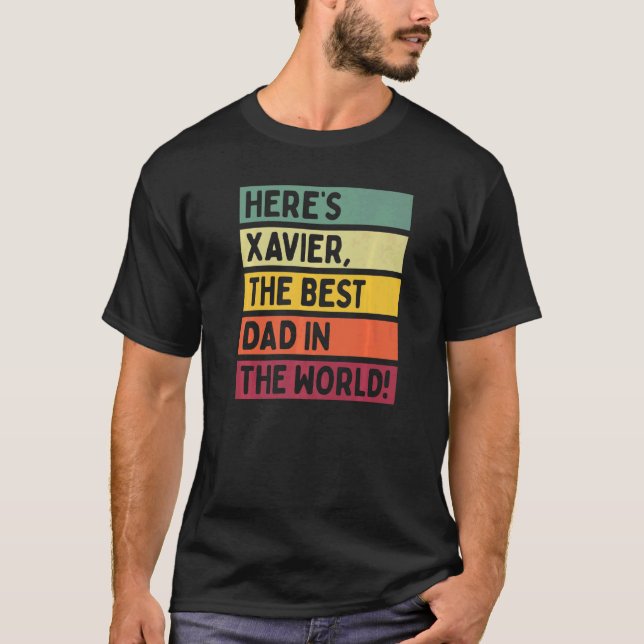 Camiseta Mens Aqui é Xavier O Melhor Pai Do Mundo (Frente)