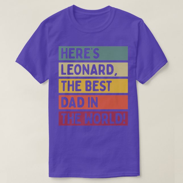 Camiseta Mens Aqui está Leonard O Melhor Pai na Fath Mundia (Frente do Design)