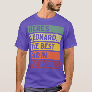 Camiseta Mens Aqui está Leonard O Melhor Pai na Fath Mundia