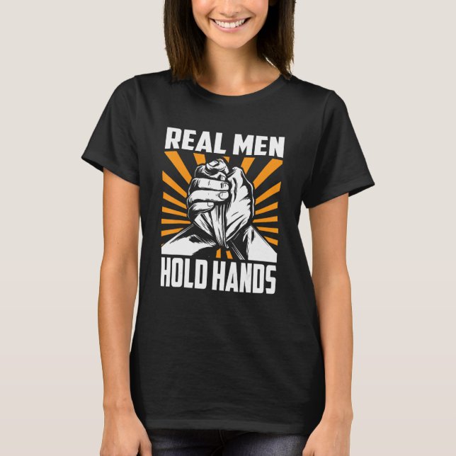 Camiseta Mens Arm Wrestling & Hand Wrestling Designs For Ar (Frente)