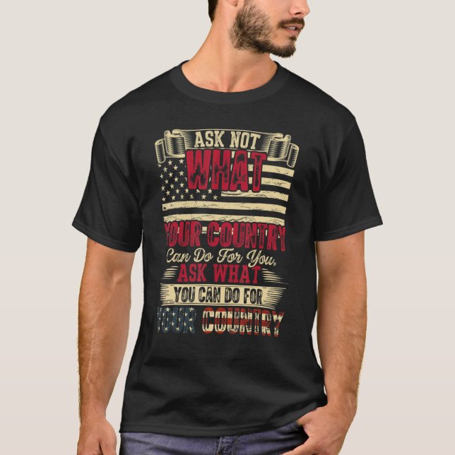 Camiseta Mens Ask what you can do for your Country  Veteran (Frente)