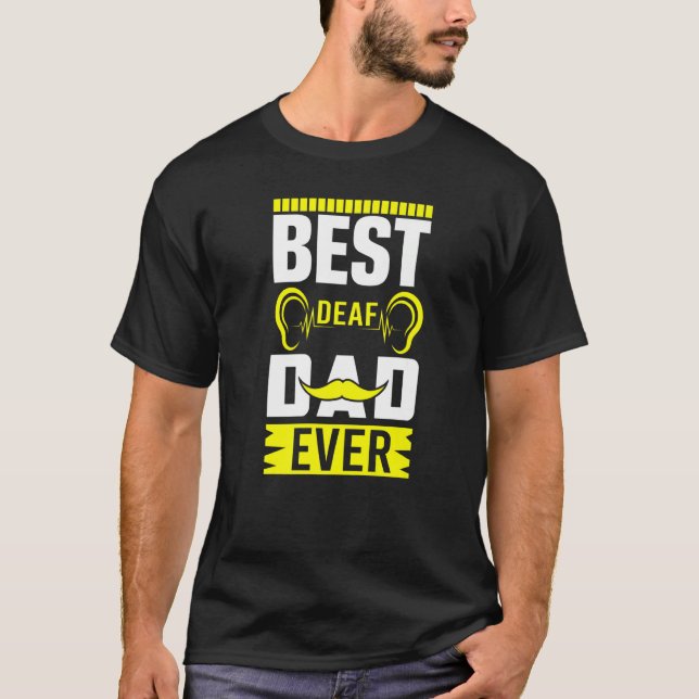 Camiseta Mens ASL Best Deaf Dad Ever Sign Language Deaf Awa (Frente)
