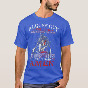 Camiseta Mens August Cara Devil Me Viu Com Minha Cabeça Bai