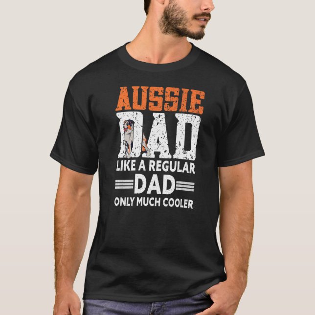 Camiseta Mens Aussie Pai Aussie Owner Australian Shepherd (Frente)