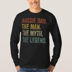 Camiseta Mens Australiano Shepherd Aussie Pai The Man Myth