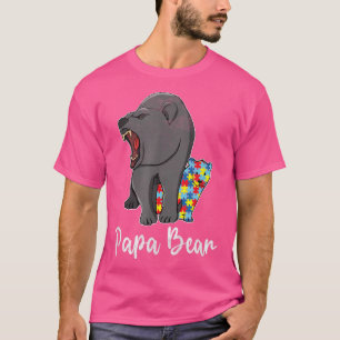 Camiseta Mens Autism Papa Urso Apoio Autista Papá Urso A