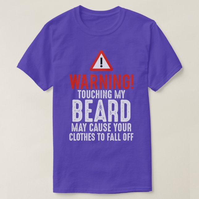 Camiseta Mens Avisando Não Bata Minha Barba Engraçado (Frente do Design)