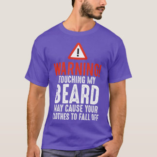Camiseta Mens Avisando Não Bata Minha Barba Engraçado