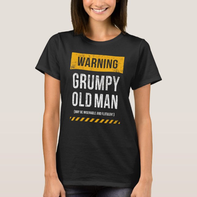 Camiseta Mens 'avisando o Velhote Grumpy' (Frente)