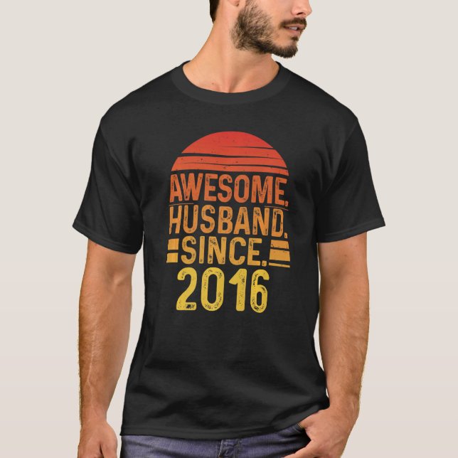Camiseta Mens Awesome Husband since 2016 Wedding Anniversar (Frente)