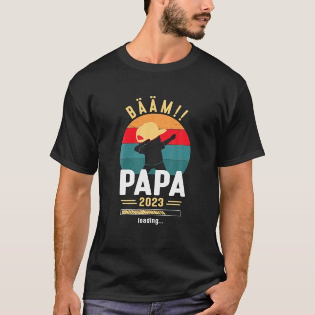 Camiseta Mens Baam Papa 2023 Carregando Rapaz Dabbing em br (Frente)