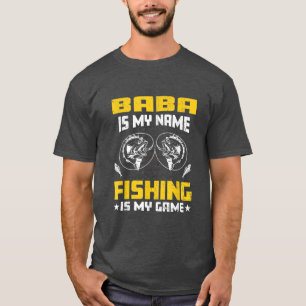 Camiseta Mens Baba É O Meu Nome Jogo De Pesca Pessoal Papá