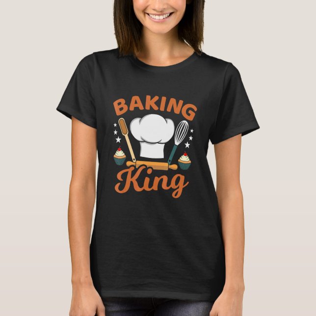 Camiseta Mens Baking King Assar Cozinhar Kitchen (Frente)