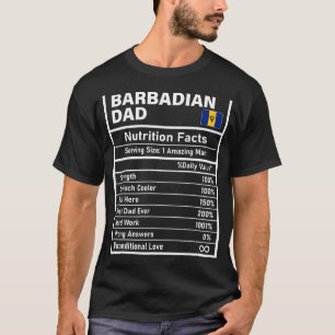 Camiseta Mens Barbadiano Fatos de Nutrição Pai Dia de os pa