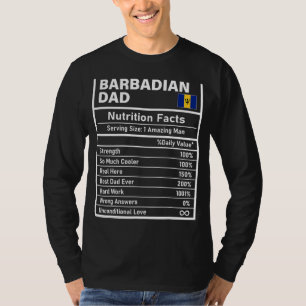 Camiseta Mens Barbadiano Fatos de Nutrição Pai Dia de os pa