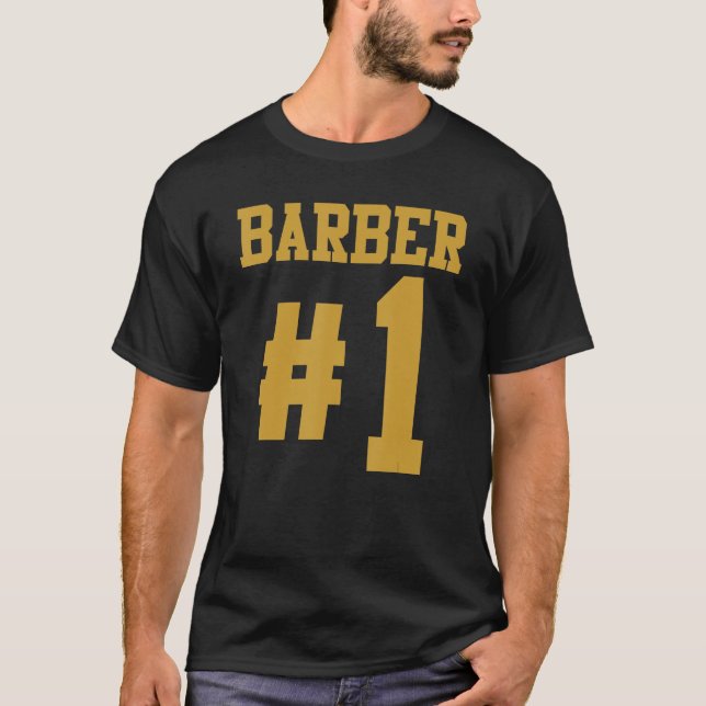 Camiseta Mens Barber 1 Barbershop Hair Scissor Fade (Frente)