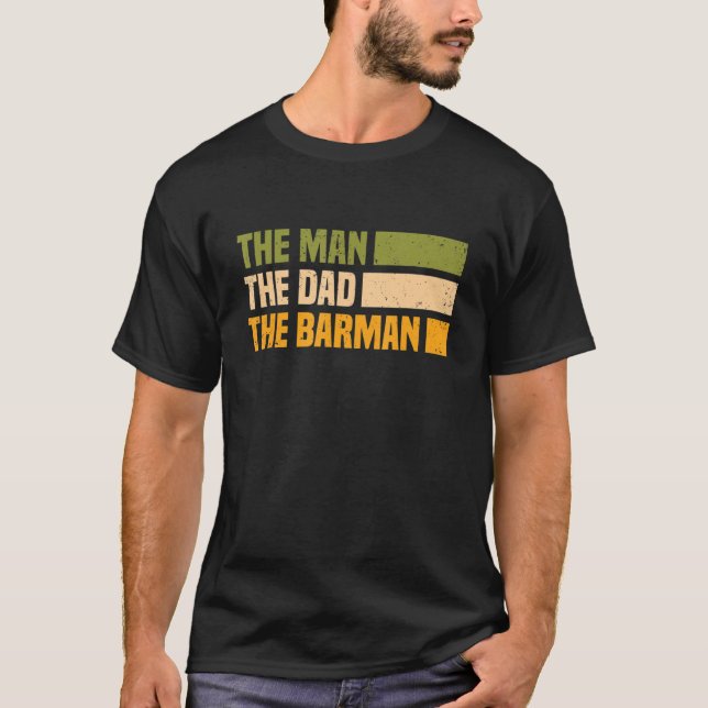 Camiseta Mens Barman E Barkeeper Mixology Man Bar (Frente)