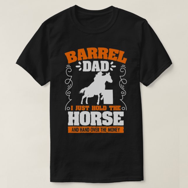 Camiseta Mens Barrel Dad Barrel Racing Rodeo Horse magic ar (Frente do Design)